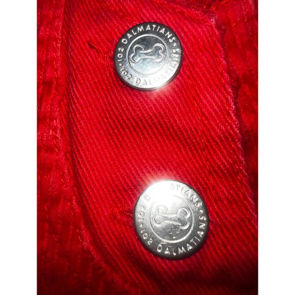 Vintage Disney's 102 Dalmatian embroidered red corduroy bib overall  dress  6/6x - Picture 5 of 9